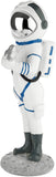 BRUBAKER Figurine Astronaut with Small Bird - 11.8 Inch Spaceman - Space Decor Figure with Chrome Plated Helmet - Hand Painted Modern Statue - Gold and White