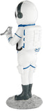BRUBAKER Figurine Astronaut with Small Bird - 11.8 Inch Spaceman - Space Decor Figure with Chrome Plated Helmet - Hand Painted Modern Statue - Gold and White