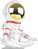 BRUBAKER Figurine Astronaut Cross-Legged on The Moon - 7.1 Inch Space Decor Figure with Chrome Plated Helmet - Hand Painted - Spaceman Yoga