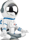 BRUBAKER Figurine Astronaut Cross-Legged on The Moon - 7.1 Inch Space Decor Figure with Chrome Plated Helmet - Hand Painted - Spaceman Yoga