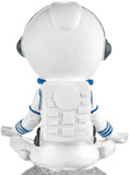 BRUBAKER Figurine Astronaut Cross-Legged on The Moon - 7.1 Inch Space Decor Figure with Chrome Plated Helmet - Hand Painted - Spaceman Yoga