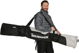 BRUBAKER Combo Set CarverPro XP - Ski Bag with Padded Shoulder Straps and Ski Boot Bag for 1 Pair of Skis + Poles + Boots + Helmet - Black Silver (170 cm )