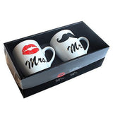 Set of Mr. and Mrs. Coffee or Tea Mugs Gift Box Marriage Wedding Love Couple