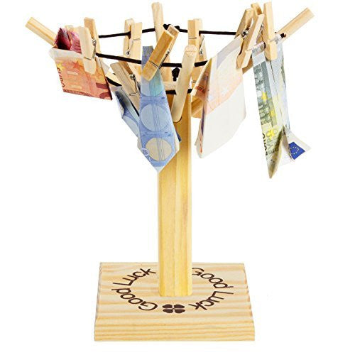 BRUBAKER Clothesline for Money Gift or Photo Gift "Good Luck"