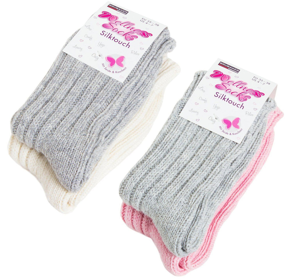 BRUBAKER 'Silk Touch' Women's Socks with Silk and Cashmere (Pack of 4)