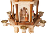 BRUBAKER Christmas Pyramid 24" Wood Nativity Play, 4 Tier Carousel