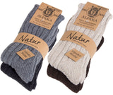 BRUBAKER Alpaca Wool Socks - Pack of 4 Pairs - Perfect Winter Socks for Men & Women