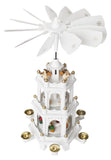 BRUBAKER Christmas Pyramid 18" - White Wood Nativity Play - 3 Tier Carousel