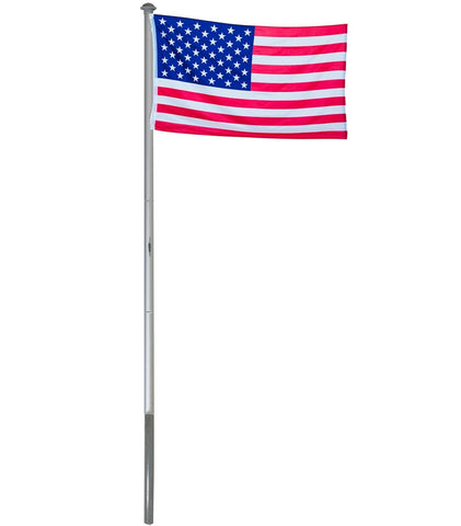 BRUBAKER 20 Feet Aluminum In-Ground Flag Pole with 3x5 Feet USA Flag