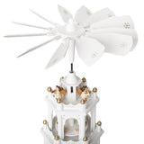 BRUBAKER Christmas Pyramid 18" - White Wood Nativity Play - 3 Tier Carousel