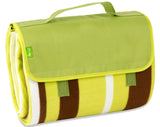BRUBAKER Fleece Picnic Blanket with Waterproof Backing Blue Multicolor 60 x 53 Inches
