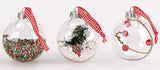 BRUBAKER 12-Piece Clear Filled Christmas Ornaments - 3.2 Inches - Acrylic