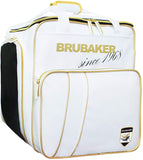 BRUBAKER Combo Ski Boot Bag and Ski Bag for 1 Pair of Skis, Poles, Boots, Helmet, Gear and Apparel - 66 7/8" (170 cm) - White/Golden