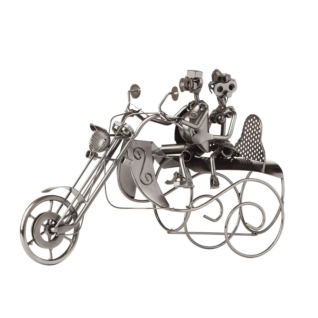BRUBAKER Wine Bottle Holder "Couple On A Motorcycle" 6008
