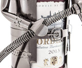 BRUBAKER Wine Bottle Holder 'Firefighter' - Table Top Metal Sculpture - with Greeting Card