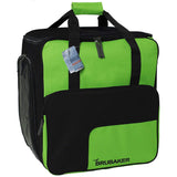 BRUBAKER Combo Ski Boot Bag and Ski Bag for 1 Pair of Ski, Poles, Boots, Helmet, Gear and Apparel - 170/190 cm - Green/Black