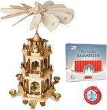 BRUBAKER Wooden Christmas Pyramid - 18 Inches - 3 Tier Carousel - Nativity Play