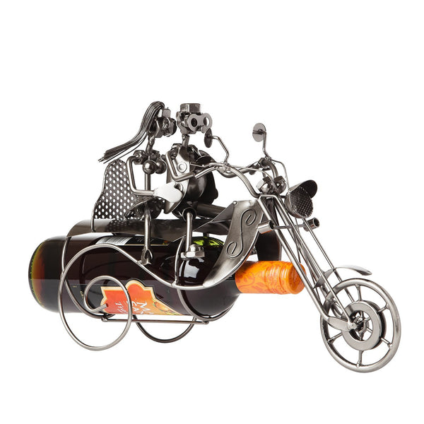 BRUBAKER Wine Bottle Holder Couple On A Motorcycle 6008