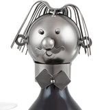 BRUBAKER Wine Bottle Holder "Waiter" - Metal Sculpture - Wine Rack Decor - Tabletop - With Greeting Card