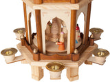 BRUBAKER Christmas Pyramid 24" Wood Nativity Play, 4 Tier Carousel