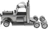 BRUBAKER Wine Bottle Holder 'Truck' - Table Top Metal Sculpture - with Greeting Card