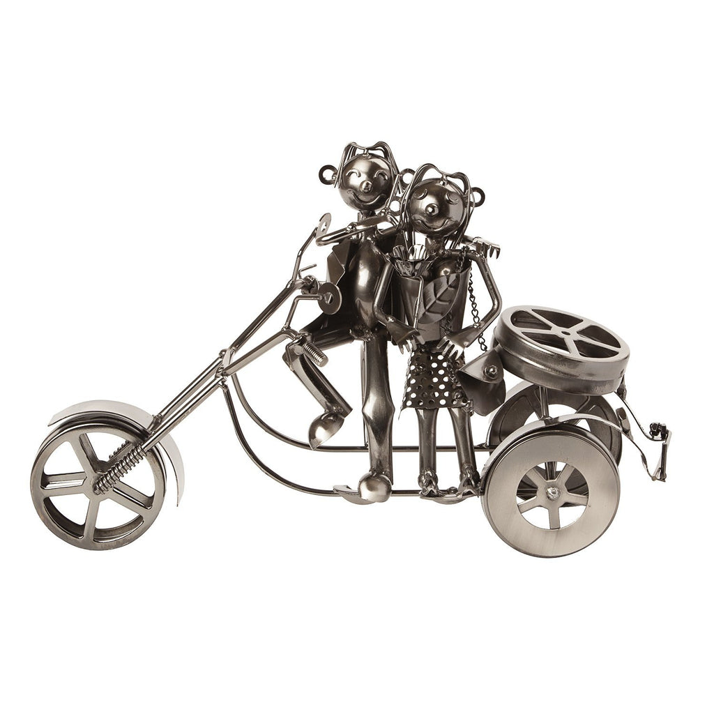 BRUBAKER Wine Bottle Holder "Couple On A Motorcycle" 7054
