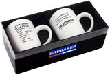 BRUBAKER Set of 2 Ceramic Mugs - "Retirement" - Greeting Card included