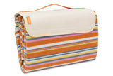 BRUBAKER Fleece Picnic Blanket with Waterproof Backing Blue Multicolor 60 x 53 Inches