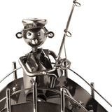BRUBAKER Wine Bottle Holder "Fisherman On A Bridge" 7060