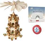 BRUBAKER Wooden Christmas Pyramid - 18 Inches - 3 Tier Carousel - Nativity Play