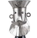 BRUBAKER Wine Bottle Holder "Captain" - Metal Sculpture - Wine Rack Decor - Tabletop - With Greeting Card