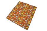 BRUBAKER Fleece Picnic Blanket with Waterproof Backing Blue Multicolor 60 x 53 Inches