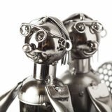 BRUBAKER Wine Bottle Holder "Couple on Motorbike with Dog in Sidecar" 8083