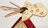 BRUBAKER Set of 2 Wooden Christmas Pyramids 1-Tier Carousel - 2 Motifs: Angel and Carol Singers - Wooden Crib Pyramids - Each 3.5 x 4.1 Inches