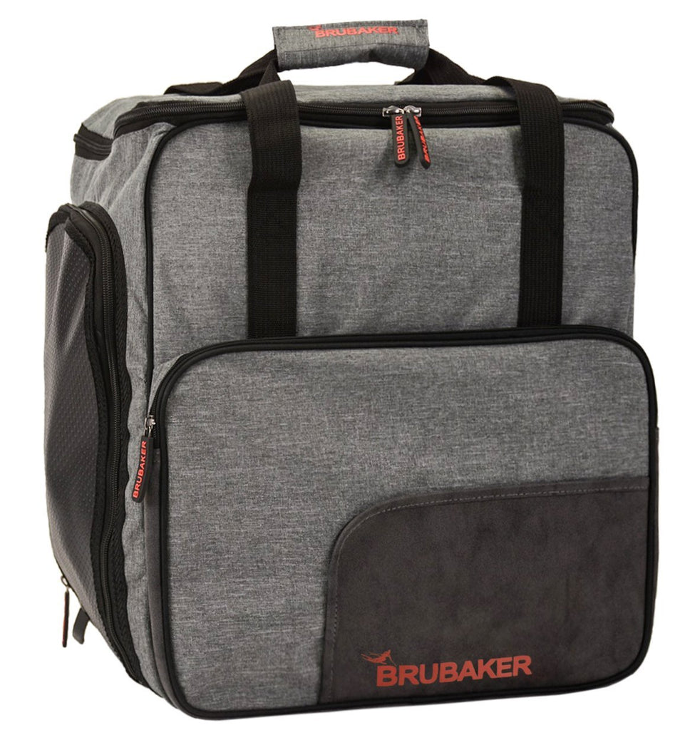 BRUBAKER Ski Boot Bag for Boots, Helmet, Gear and Apparel - Gray