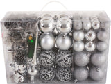 BRUBAKER 101 Pack Assorted Christmas Ball Ornaments - Shatterproof - with Green Pickle and Tree Topper - Designed in Germany