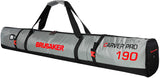 BRUBAKER Combo Set CarverTec Pro - Ski Bag and Ski Boot Bag for 1 Pair of Skis + Poles + Boots + Helmet - Silver Red