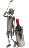 BRUBAKER Wine Bottle Holder "Huge Golfer During Teeing" 7052
