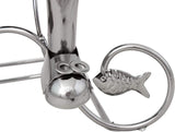 BRUBAKER Wine Bottle Holder 'Angler' - Table Top Metal Sculpture