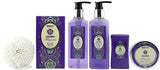 BRUBAKER Cosmetics 'Lavender & Magnolia' - 7-Pieces Bath Gift Set in Decorative Basket 16CE09