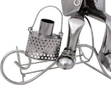 BRUBAKER Wine Bottle Holder 'Angler' - Table Top Metal Sculpture