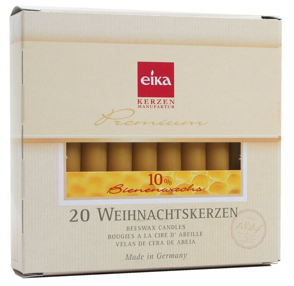 Eika Christmas Tree Candles - 10% Beeswax - Box of 20