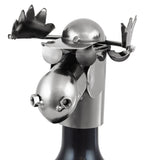BRUBAKER Wine Bottle Holder "Moose as Hunter" - Metal Sculpture - Wine Rack Decor - Tabletop - With Greeting Card