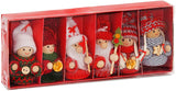 BRUBAKER 6-Piece Set Knitted Christmas Tree Hanging Dolls - Wood & Knit - Decoration - Ornaments