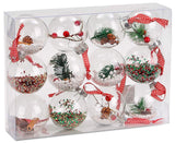 BRUBAKER 12-Piece Clear Filled Christmas Ornaments - 3.2 Inches - Acrylic