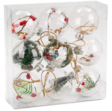 BRUBAKER 9-Piece Clear Filled Christmas Ornaments - 4 Inches - Acrylic