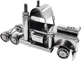 BRUBAKER Wine Bottle Holder 'Truck' - Table Top Metal Sculpture - with Greeting Card