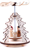 BRUBAKER Set of 2 Wooden Christmas Pyramids 1-Tier Carousel - 2 Motifs: Angel and Nativity - Wooden Pine Tree Pyramids - Each 3.1 x 4.5 Inches