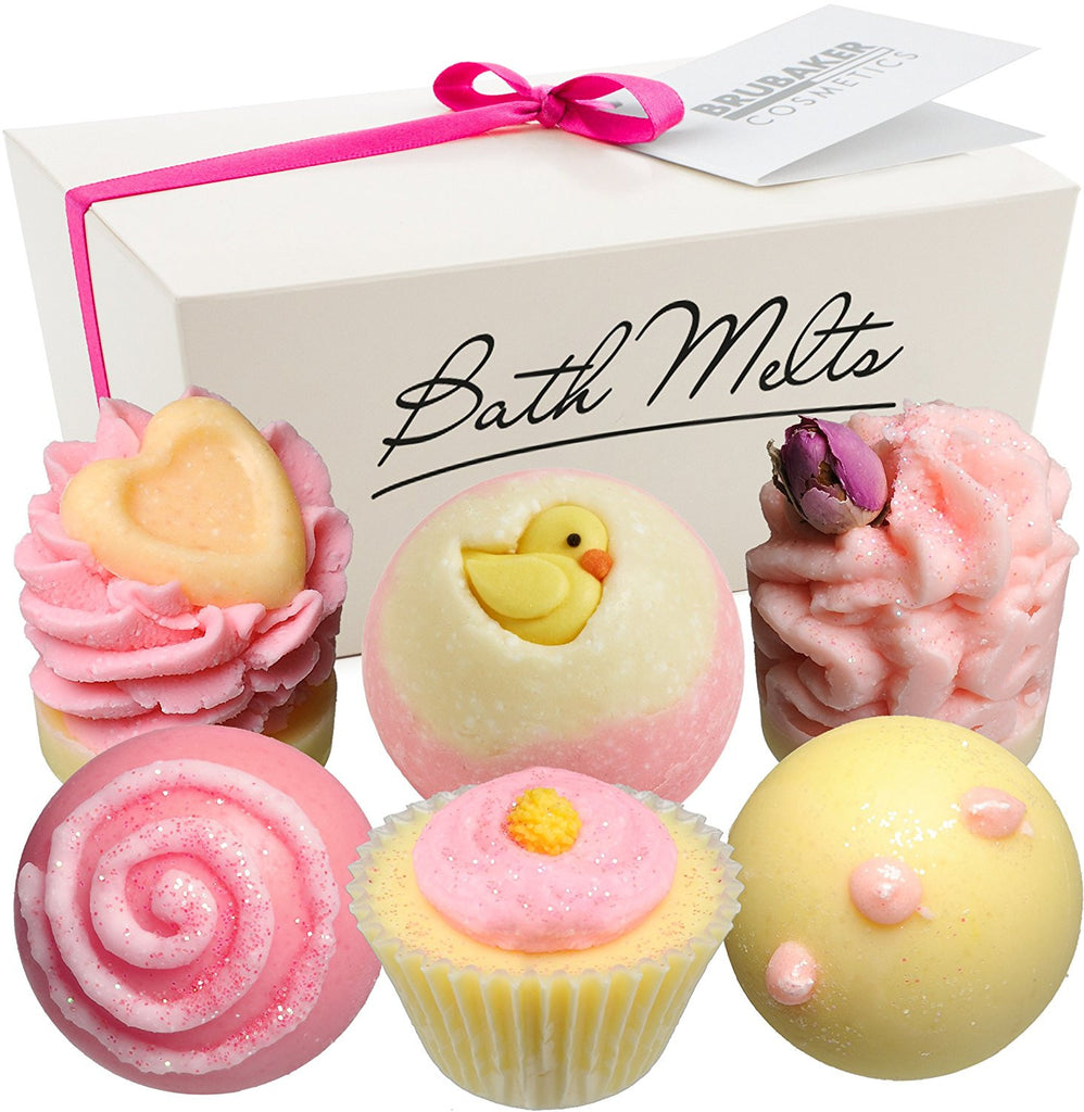 BRUBAKER "Pink Jasmine" Bath Melts Gift Set - Vegan - Organic - Handmade