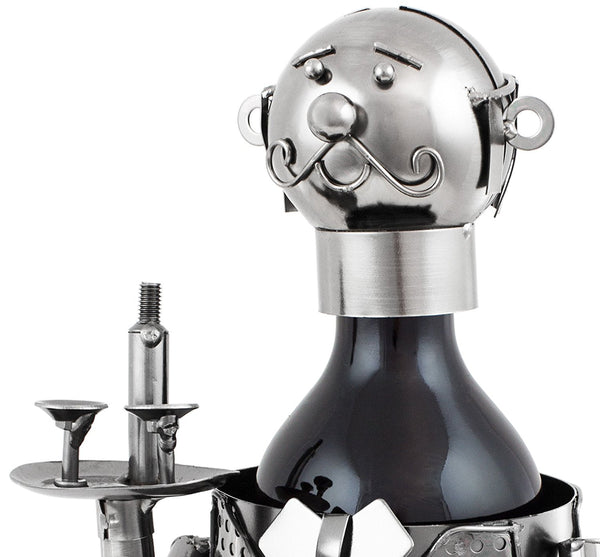 BRUBAKER Wine Bottle Holder "Waiter" Metal Sculpture Wine Rack Dec